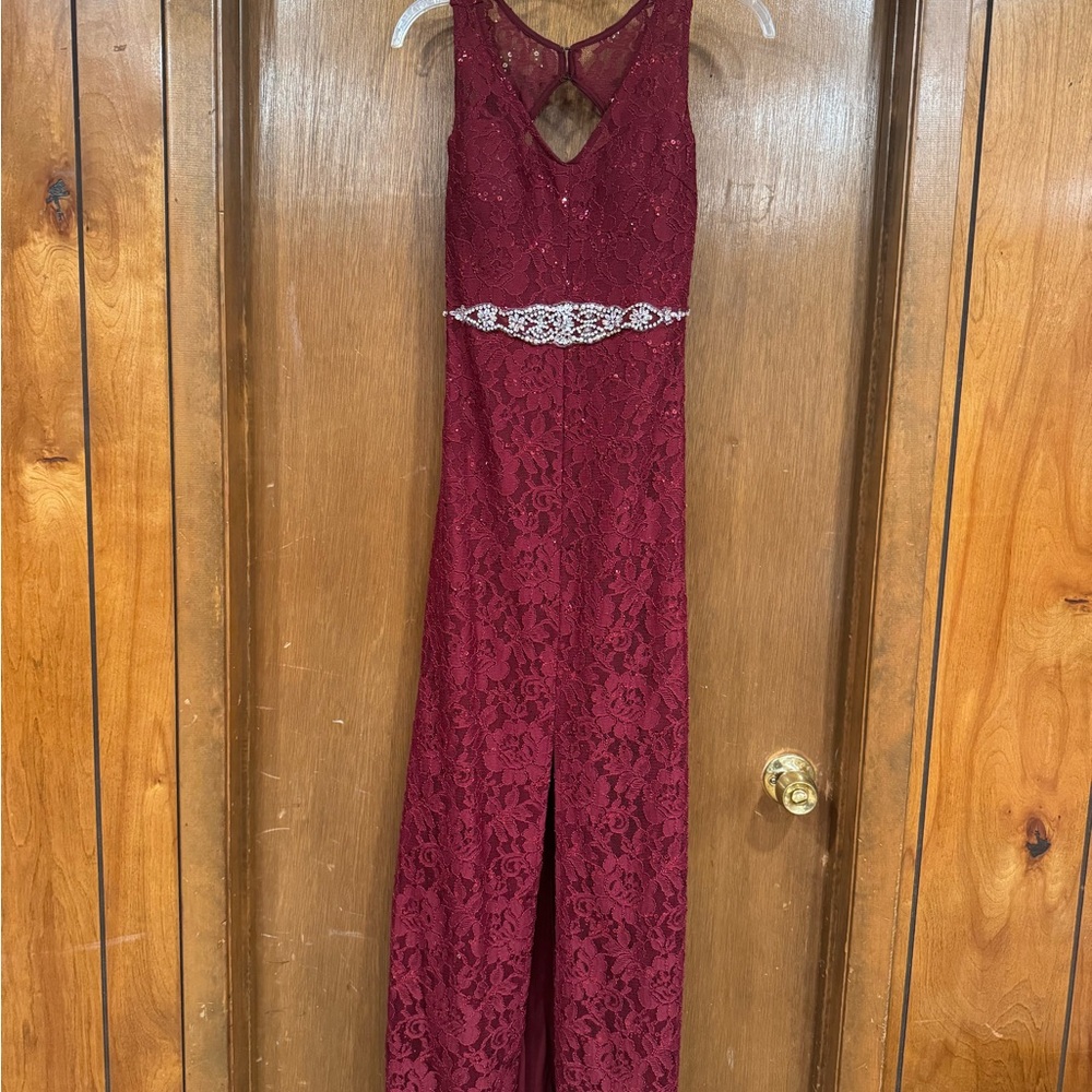 My Michelle Burgundy Lace Dress